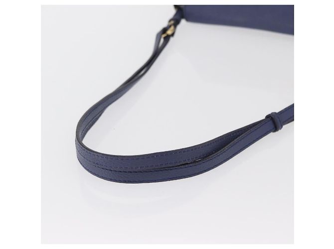 Salvatore Ferragamo Gancini Shoulder Bag Leather Navy Gold - vista 7