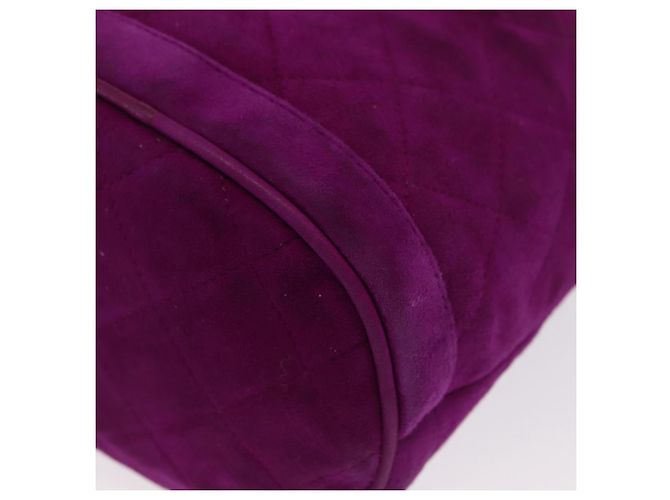 CHANEL Matelasse Chain Shoulder Bag Suede Purple Gold CC - vista 14