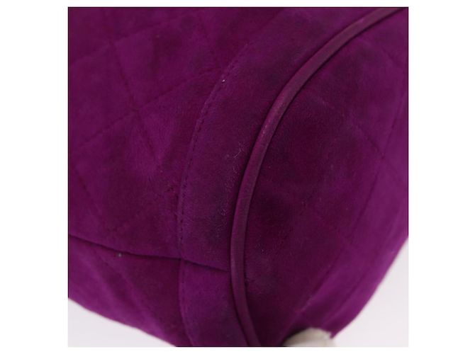 CHANEL Matelasse Chain Shoulder Bag Suede Purple Gold CC - vista 15