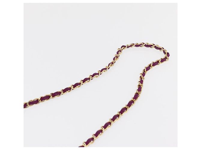 CHANEL Matelasse Chain Shoulder Bag Suede Purple Gold CC - vista 8