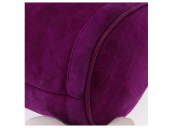 CHANEL Matelasse Chain Shoulder Bag Suede Purple Gold CC - vista 9