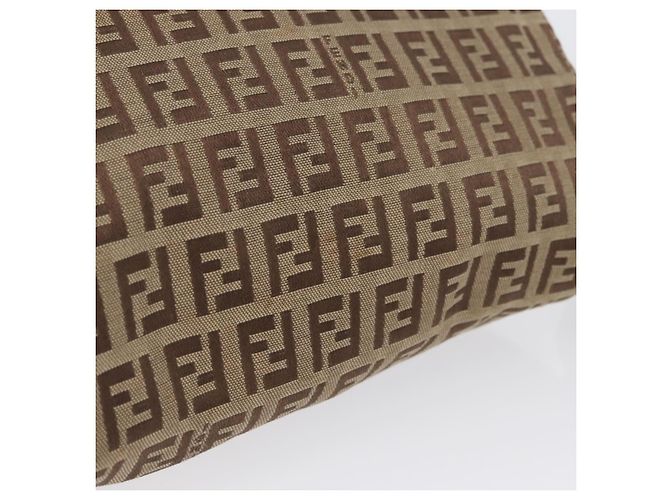 FENDI Zucchino Canvas Mamma Baguette Shoulder Bag Brown - vista 7