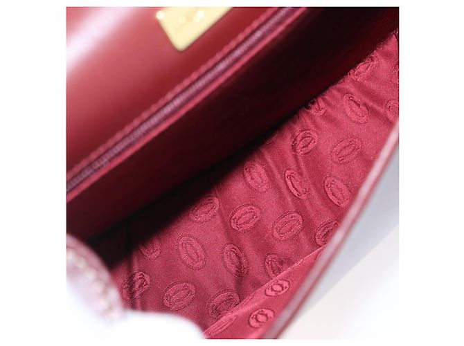 CARTIER Must Line Shoulder Bag Leather Bordeaux Gold - vista 11