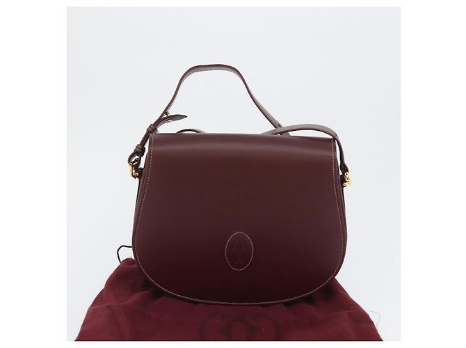 CARTIER Must Line Shoulder Bag Leather Bordeaux Gold - vista 12