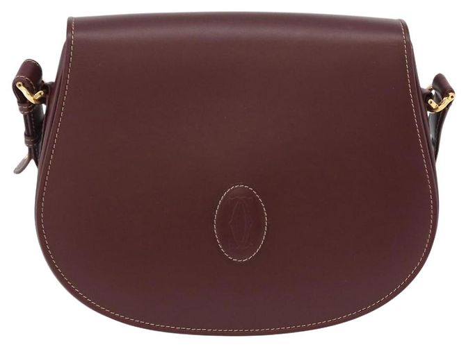 CARTIER Must Line Shoulder Bag Leather Bordeaux Gold - vista 13