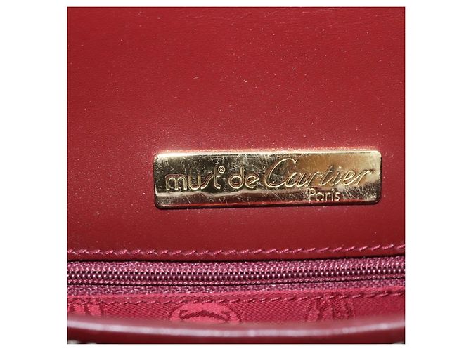 CARTIER Must Line Shoulder Bag Leather Bordeaux Gold - vista 17