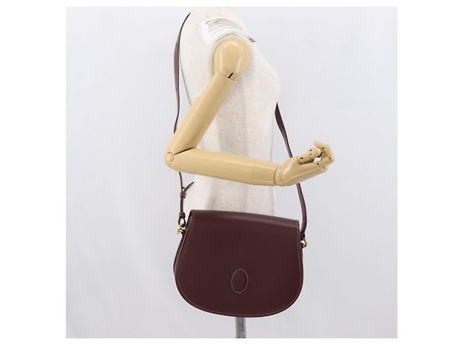 CARTIER Must Line Shoulder Bag Leather Bordeaux Gold - vista 22