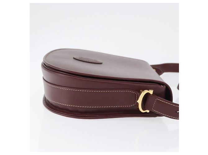 CARTIER Must Line Shoulder Bag Leather Bordeaux Gold - vista 3