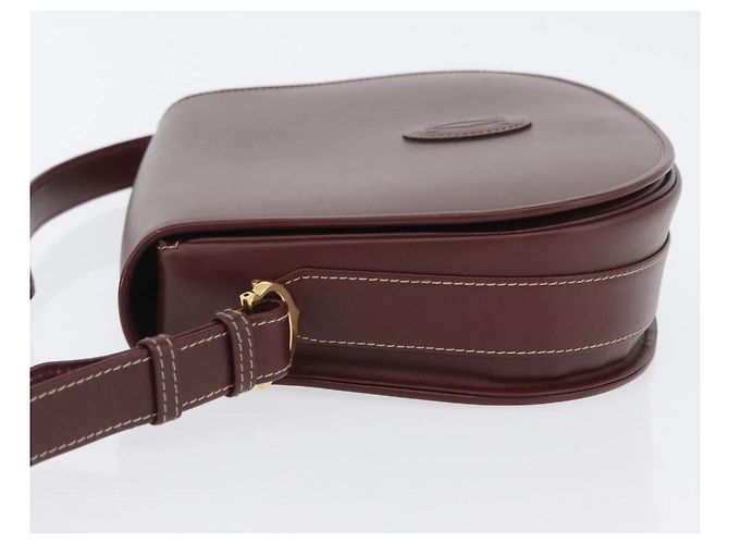 CARTIER Must Line Shoulder Bag Leather Bordeaux Gold - vista 4