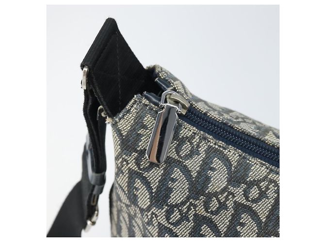 Christian Dior Trotter Canvas Shoulder Bag Navy Silver - vista 10