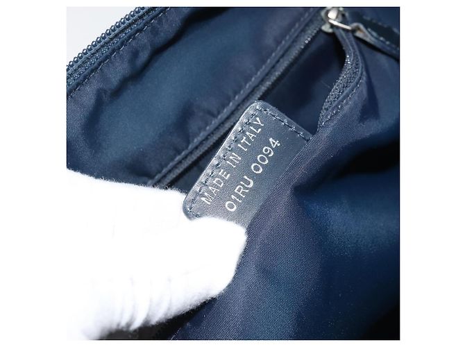 Christian Dior Trotter Canvas Shoulder Bag Navy Silver - vista 12