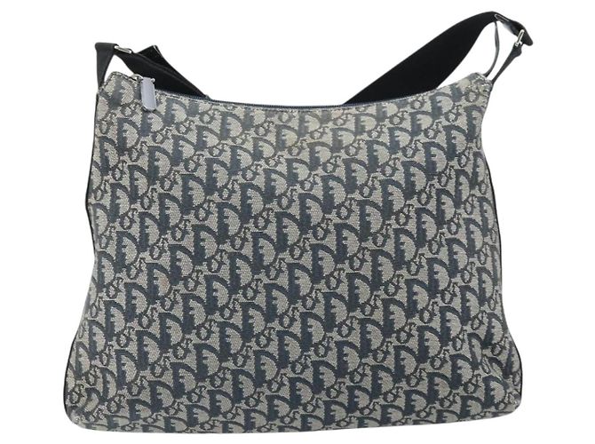 Christian Dior Trotter Canvas Shoulder Bag Navy Silver - vista 13