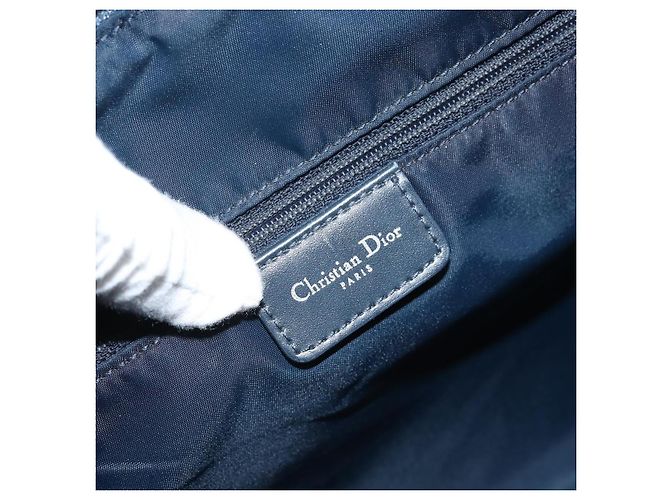 Christian Dior Trotter Canvas Shoulder Bag Navy Silver - vista 17