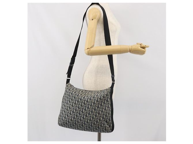 Christian Dior Trotter Canvas Shoulder Bag Navy Silver - vista 22