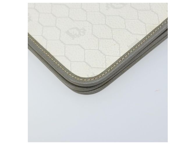 Christian Dior Honeycomb Canvas Chain Shoulder Bag PVC White Gold - vista 14