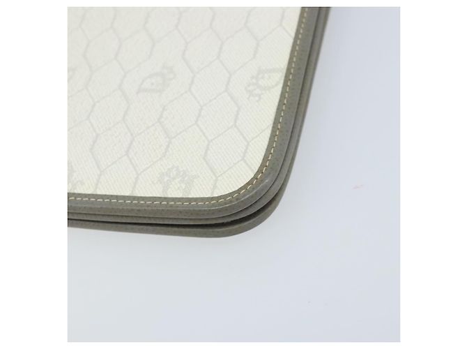 Christian Dior Honeycomb Canvas Chain Shoulder Bag PVC White Gold - vista 15