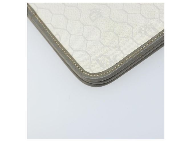 Christian Dior Honeycomb Canvas Chain Shoulder Bag PVC White Gold - vista 16