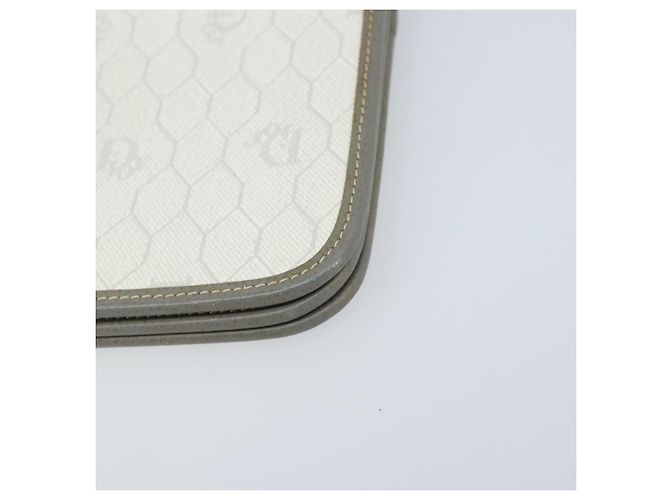 Christian Dior Honeycomb Canvas Chain Shoulder Bag PVC White Gold - vista 9