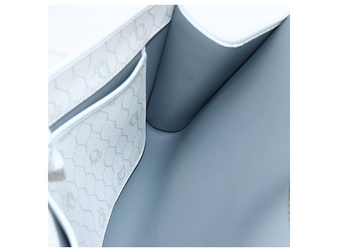 Christian Dior Honeycomb Canvas Chain Shoulder Bag PVC White Gold - vista 20