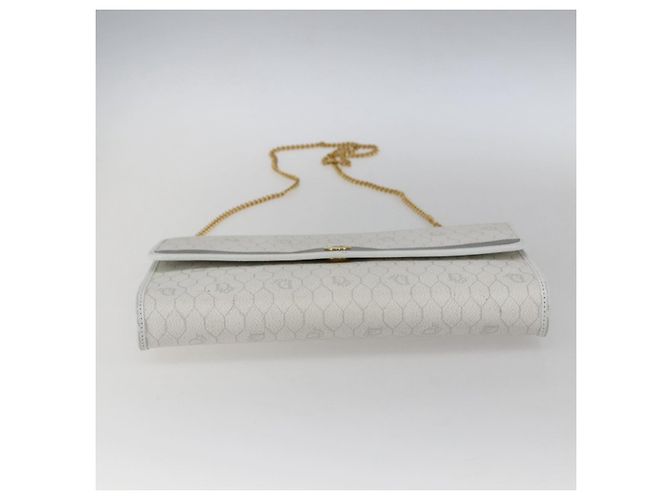 Christian Dior Honeycomb Canvas Chain Shoulder Bag PVC White Gold - vista 5