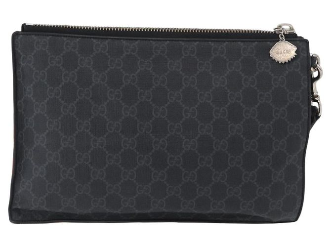 GUCCI GG Supreme night courier Clutch Bag Black Silver 496346 - vista 2