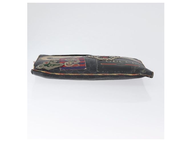 GUCCI GG Supreme night courier Clutch Bag Black Silver 496346 - vista 7