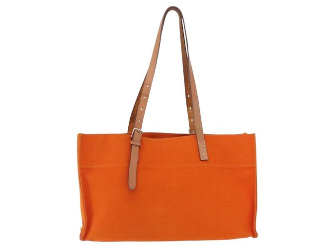 Hermès HERMES Etriviere Elan Schultertasche Canvas Orange Silver - Ansicht 2