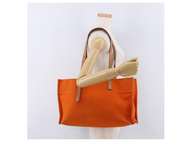 Hermès HERMES Etriviere Elan Schultertasche Canvas Orange Silver - Ansicht 21