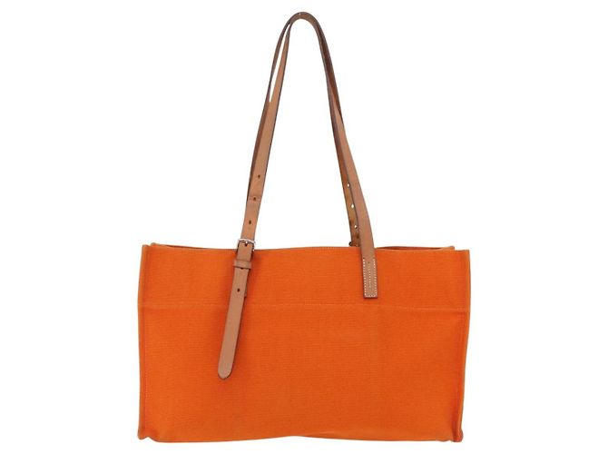 Hermès HERMES Etriviere Elan Schultertasche Canvas Orange Silver - Ansicht 3