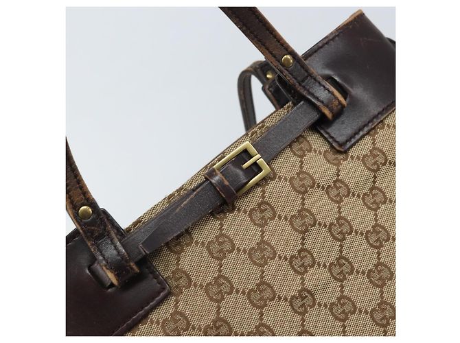 GUCCI GG Canvas Hand Bag Beige Gold 107757 - vista 10