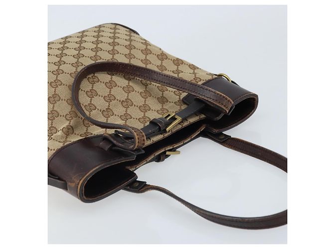 GUCCI GG Canvas Hand Bag Beige Gold 107757 - vista 6