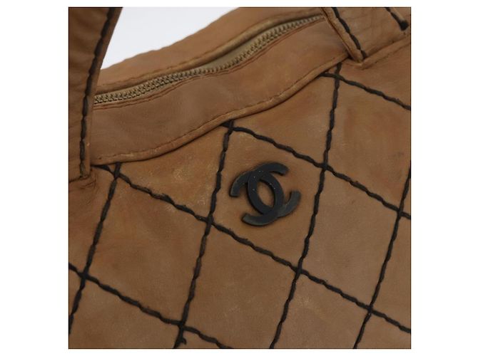 CHANEL Wild Stitch Hand Bag Leather Beige CC - Ansicht 18