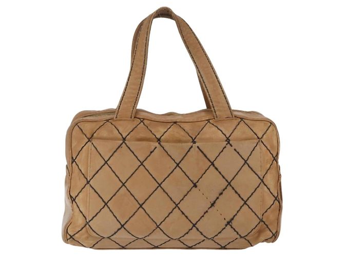 CHANEL Wild Stitch Hand Bag Leather Beige CC - Ansicht 2