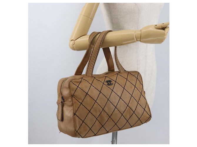 CHANEL Wild Stitch Hand Bag Leather Beige CC - Ansicht 24
