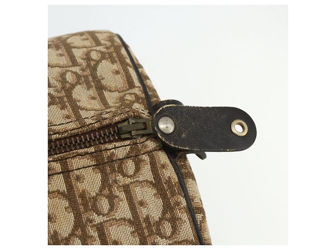 Christian Dior Trotter Canvas Boston Bag Beige Gold - vista 10