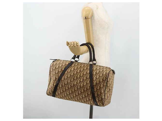 Christian Dior Trotter Canvas Boston Bag Beige Gold - vista 20