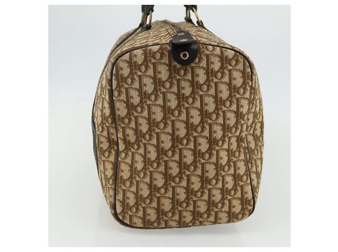 Christian Dior Trotter Canvas Boston Bag Beige Gold - vista 3