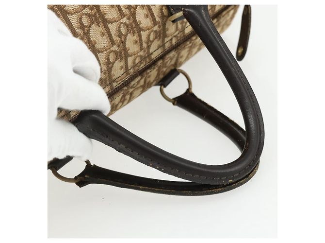 Christian Dior Trotter Canvas Boston Bag Beige Gold - vista 7