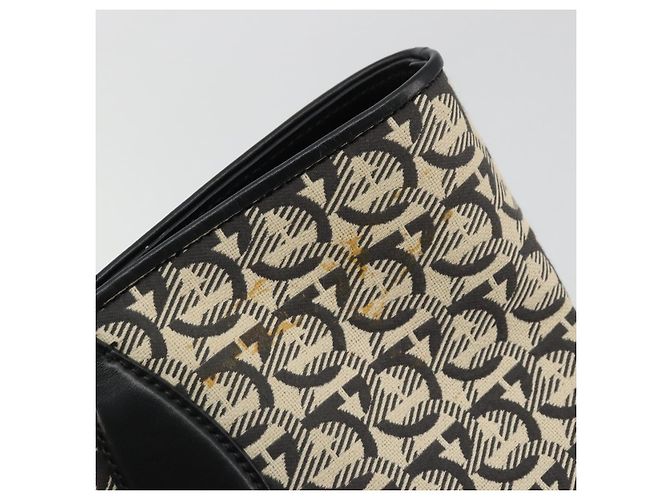 Salvatore Ferragamo Gancini Tote Bag Canvas Black Gold - vista 10