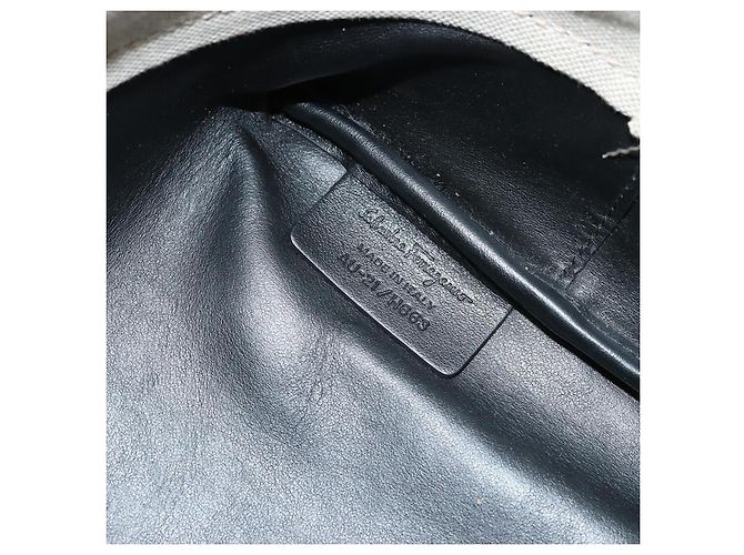 Salvatore Ferragamo Gancini Tote Bag Canvas Black Gold - vista 12