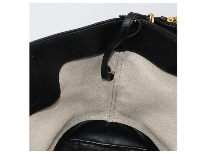 Salvatore Ferragamo Gancini Tote Bag Canvas Black Gold - vista 20