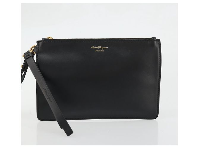 Salvatore Ferragamo Gancini Tote Bag Canvas Black Gold - vista 21