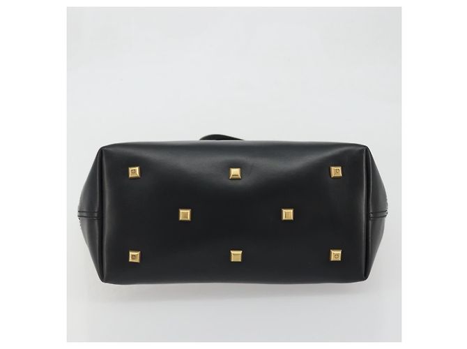 Salvatore Ferragamo Gancini Tote Bag Canvas Black Gold - vista 5