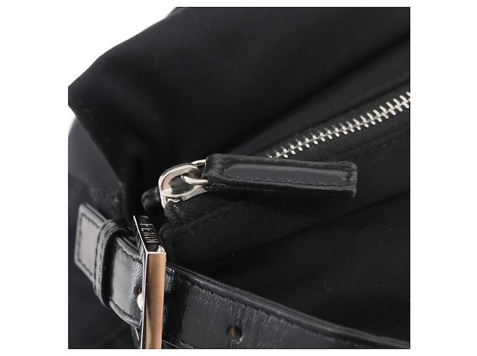 FENDI Mamma Baguette Shoulder Bag Nylon Black Silver - vista 10