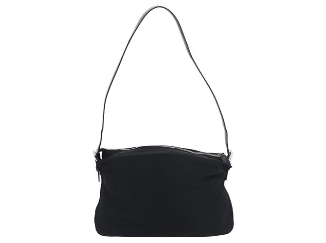 FENDI Mamma Baguette Shoulder Bag Nylon Black Silver - vista 2