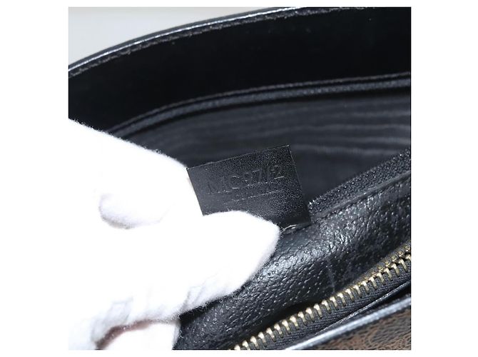 Céline CELINE Macadam Canvas Hand Bag PVC Leather 2way Black Gold - vista 12