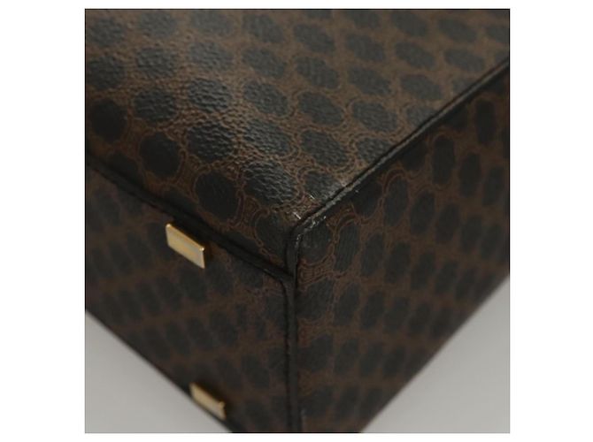 Céline CELINE Macadam Canvas Hand Bag PVC Leather 2way Black Gold - vista 14
