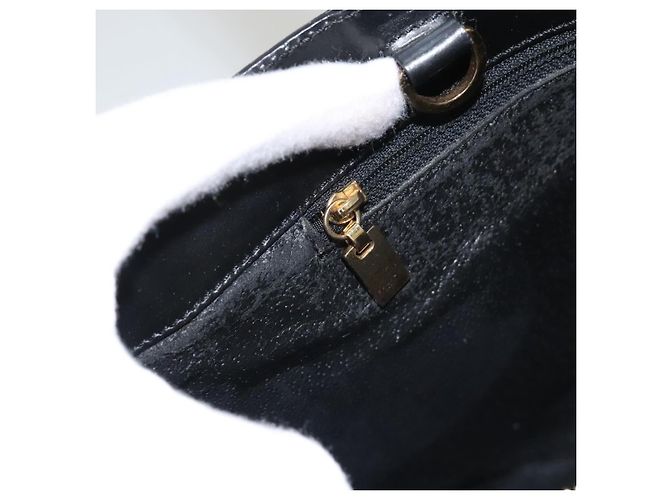 Céline CELINE Macadam Canvas Hand Bag PVC Leather 2way Black Gold - vista 25