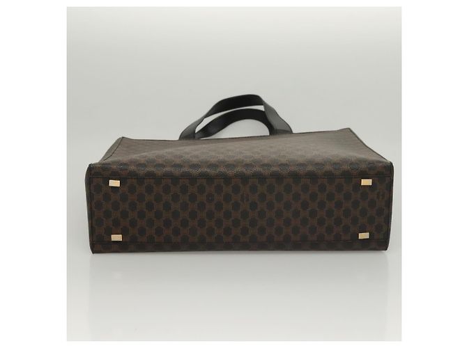 Céline CELINE Macadam Canvas Hand Bag PVC Leather 2way Black Gold - vista 5