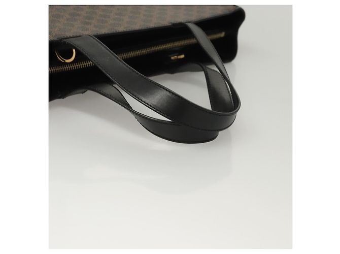 Céline CELINE Macadam Canvas Hand Bag PVC Leather 2way Black Gold - vista 7